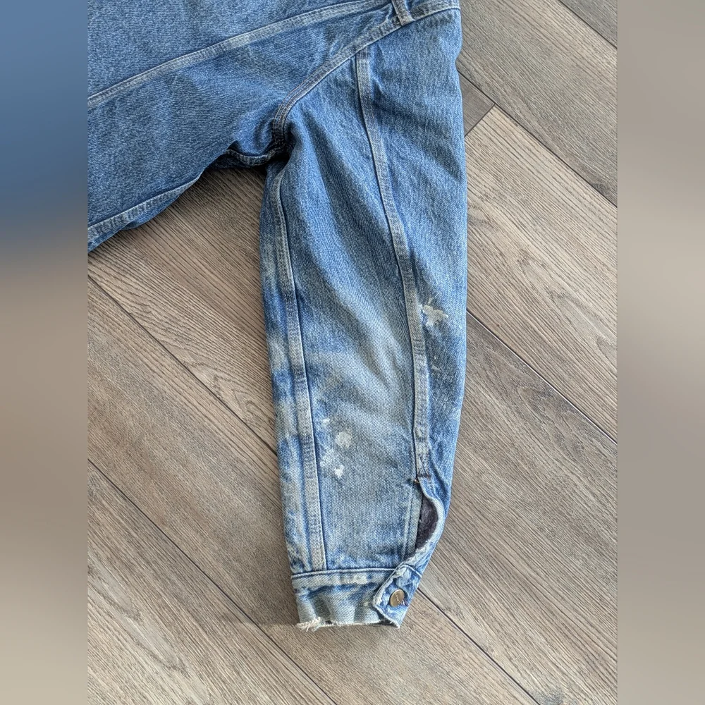 Vintage Rare Carhartt Trucker Jean Denim Jacket Blanket Lined Mens 40 Distressed - Picture 6 of 11